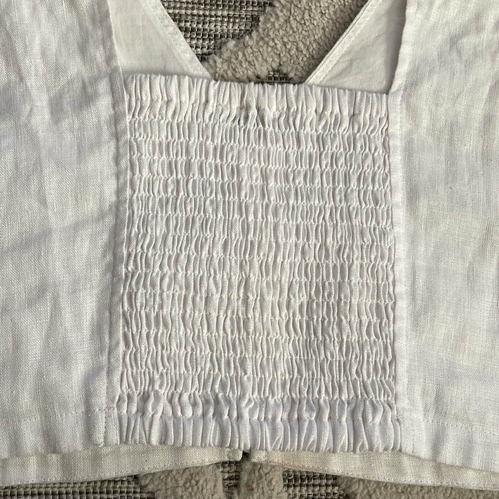 Madewell Gwen Crop Top Linen Vest🌿 - Picture 15 of 16